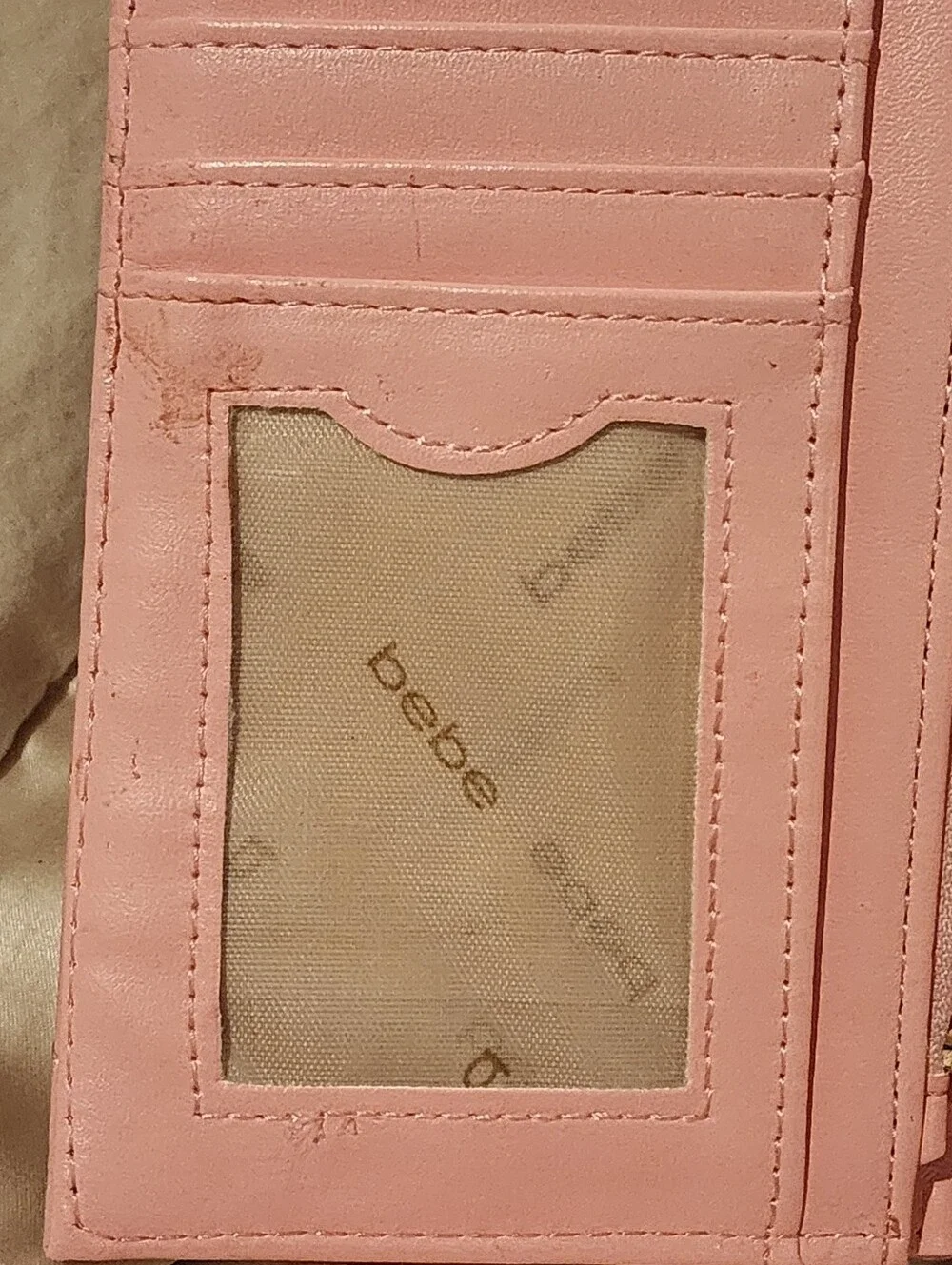 Bebe Trifold Wallet Pink Wristlet